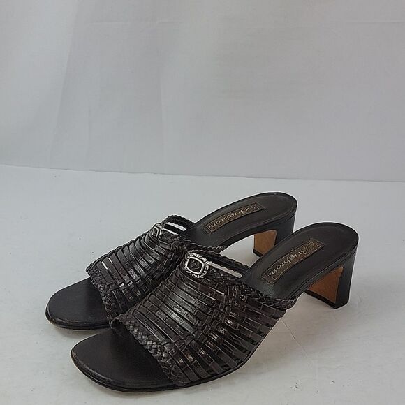 Brighton Freddi Brown Leather Strappy Heeled Women's Mule - Picture 7 of 15